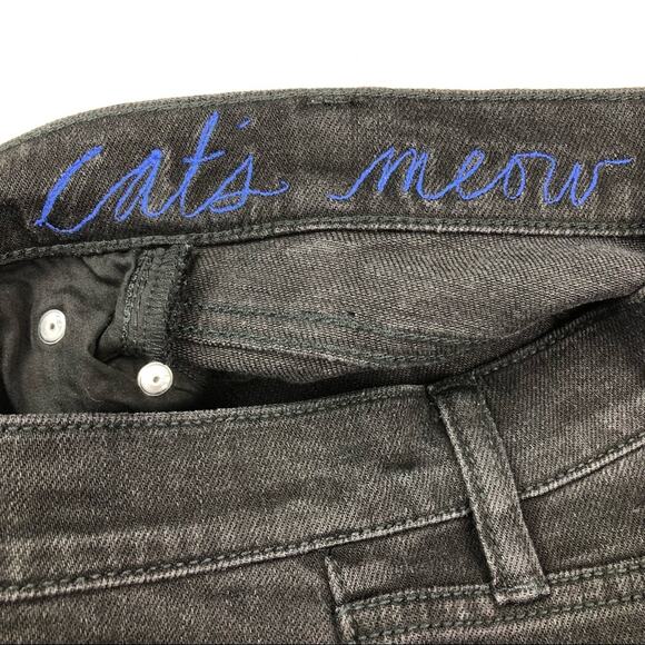 Tory Burch Cat’s Meow Black Flare Denim Jeans 23 - Picture 5 of 12